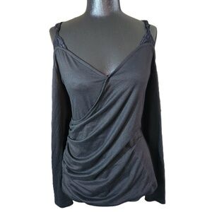 Fashion To Figure Black Wrap Long Sleeve Top Size 0